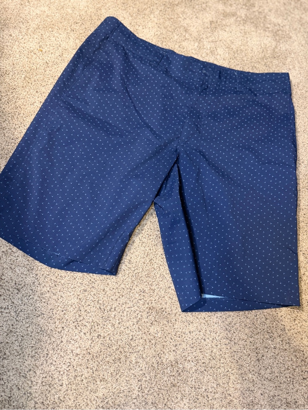 Callaway Navy Micro-Pattern Flat Front Shorts